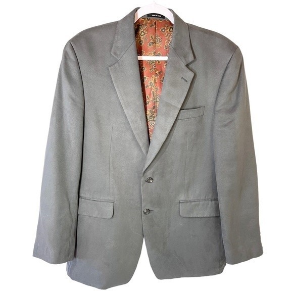 Ralph Lauren men’s size 40R grey brushed suede like business casual blazer - Picture 4 of 8